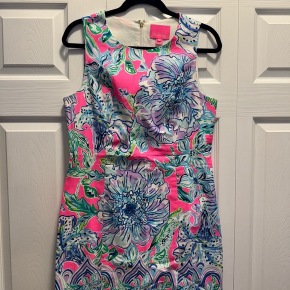 Lilly Pulitzer Mila Stretch Shift Dress in “Pink Tropics in the Groove” - Picture 3 of 10